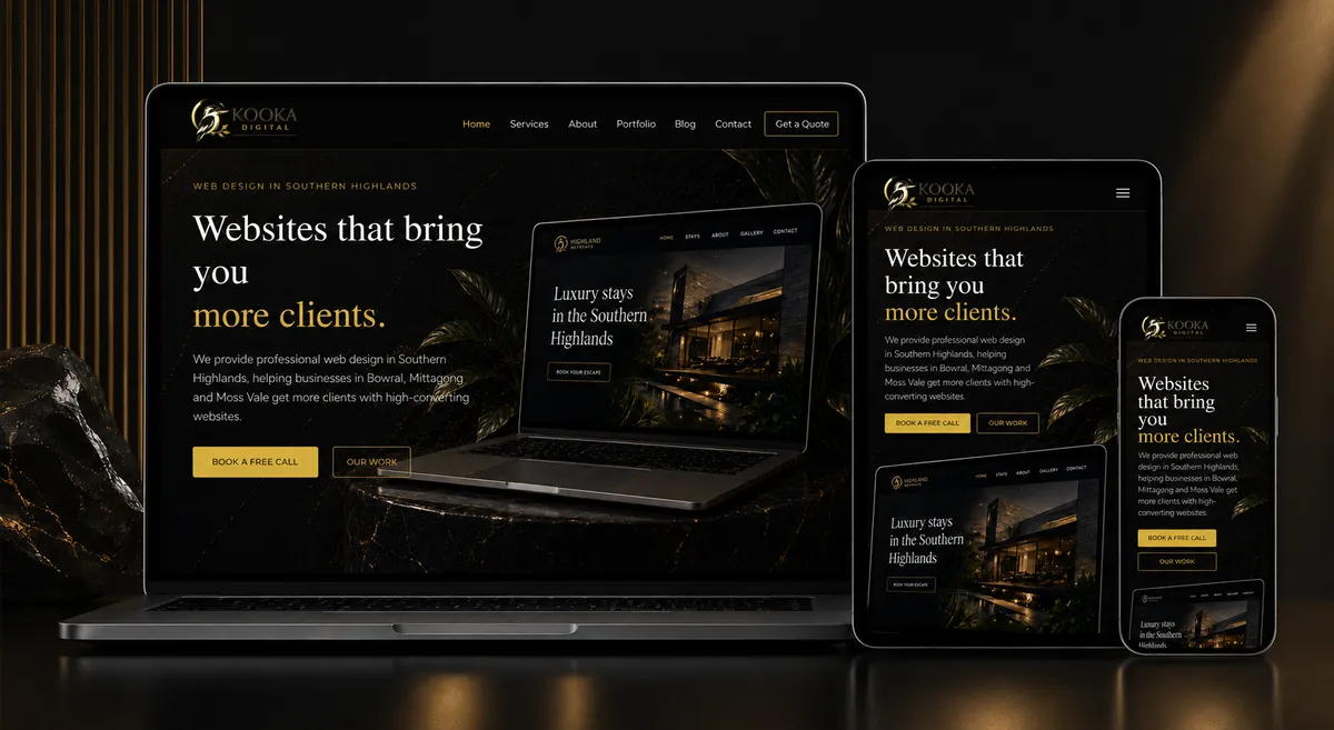 Responsive custom website across desktop tablet and mobile