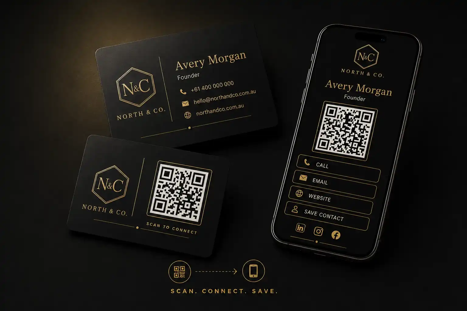 Custom branding and digital business card by Kooka Digital